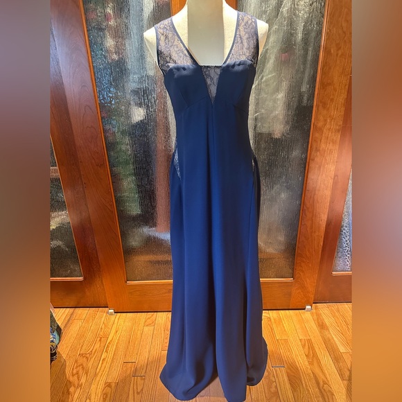 BCBG Navy Blue Dress with Sheer Accents - Picture 1 of 8